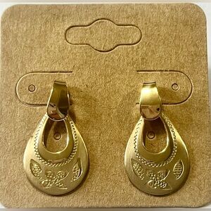Vintage 14k GP Gold Floral Drop Earrings